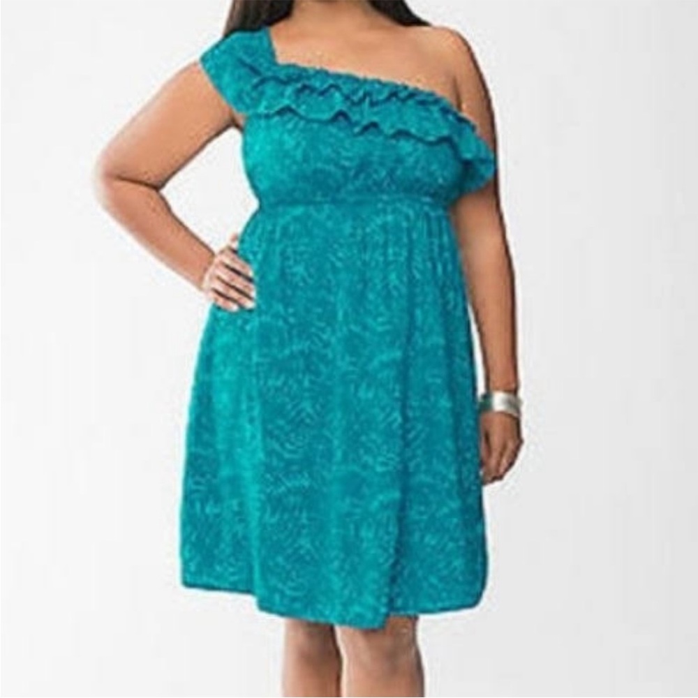 Lane Bryant One Shoulder Ruffle Dress Size 18